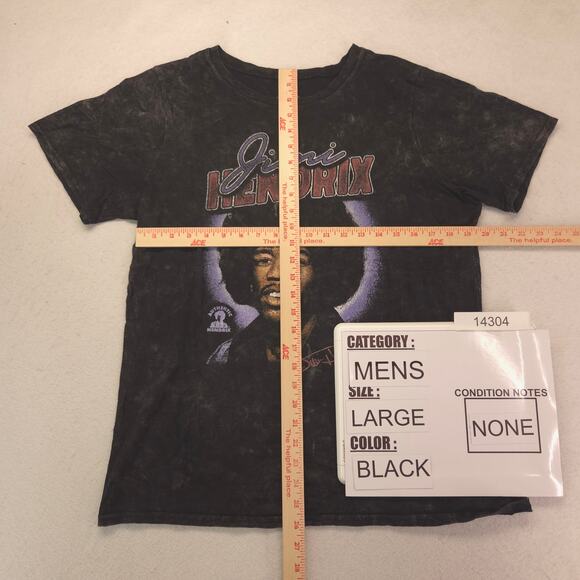 Jimi Hendrix Band Crew Neck Short Sleeve Graphic T Shirt Mens Size L Black - Picture 5 of 9